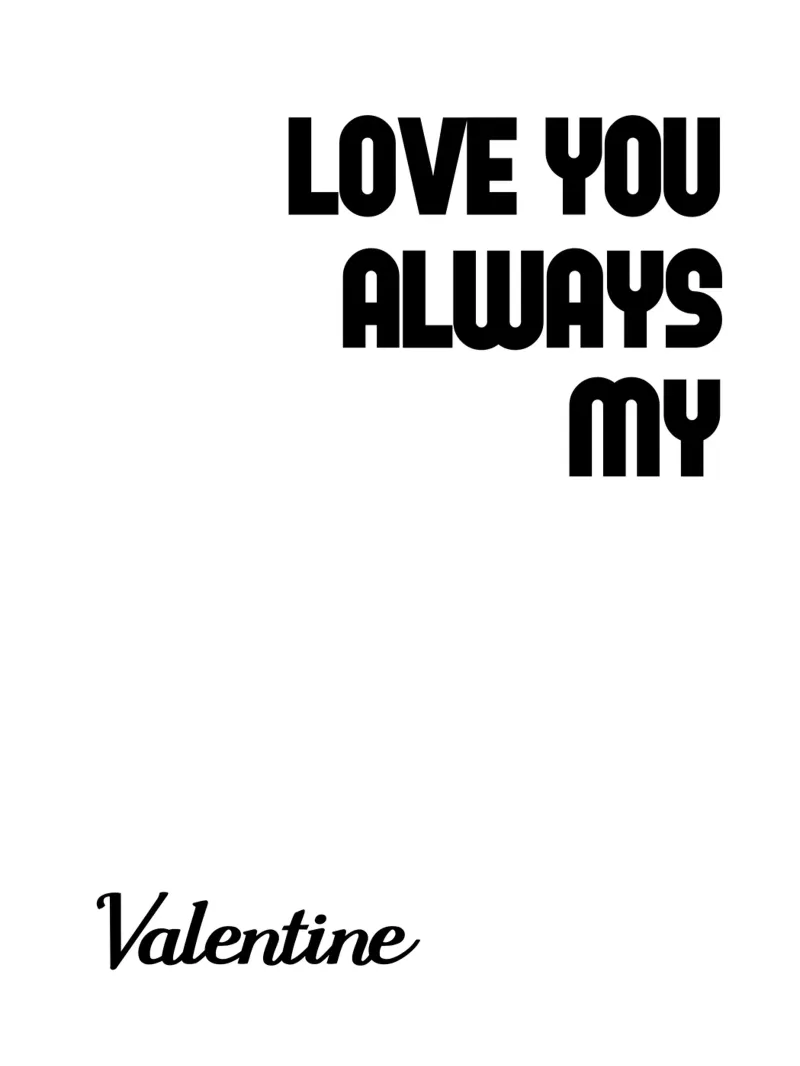 Ich liebe dich immer mein Valentin Leinwand mit Schattenfugenrahmen von YV TYPOGRAPHY