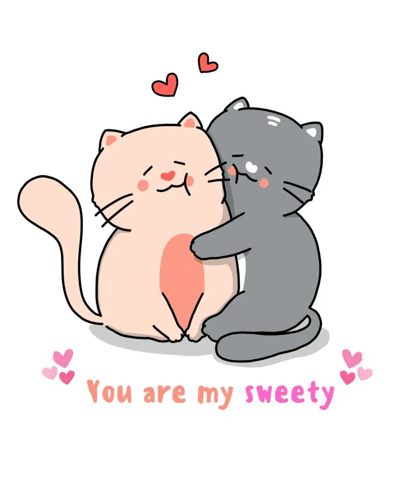 jour de la valentine, chat tu es mon chéri dessin amusant hahnemühle de onefeelshop