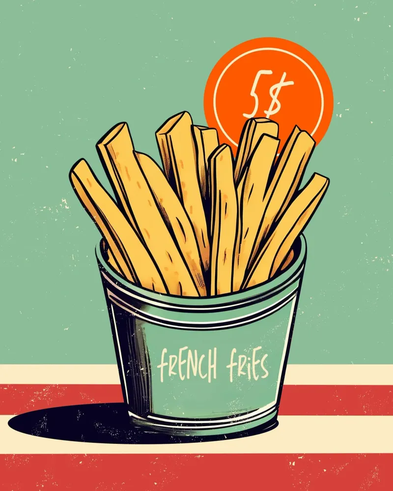 Retro Fries Special alu-dibond by Indigo Rain