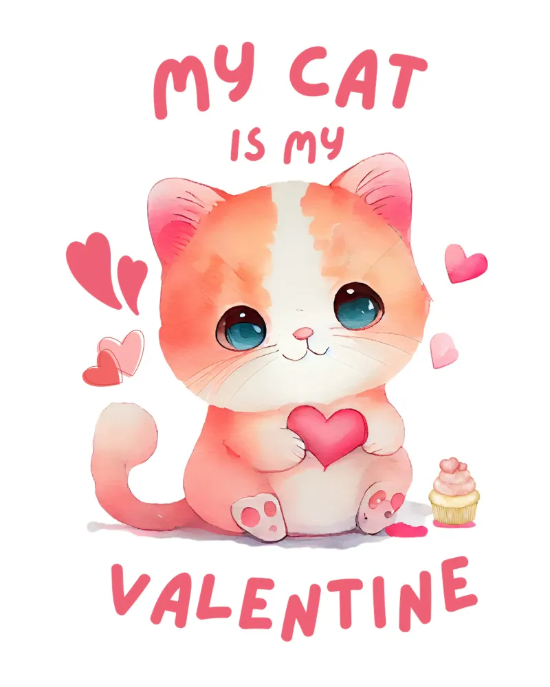 mon chat est ma valentine dessin humoristique hahnemühle de onefeelshop
