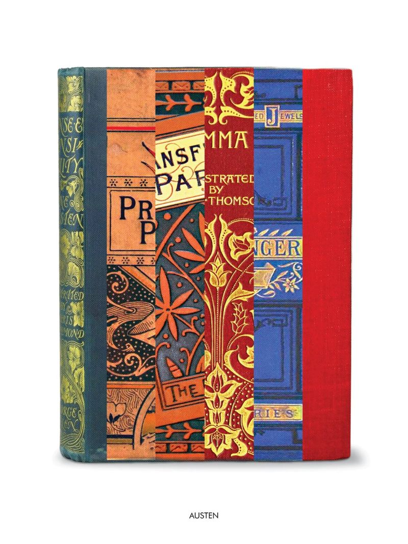 Jane Austen - Abstract Book Cover Art - Literary Gift poster avec cadre en aluminium de MissLiterarty