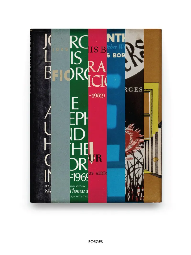 Jorges Luis Borges - Copertina astratta di un libro - Regalo letterario poster con telaio in alluminio da MissLiterarty