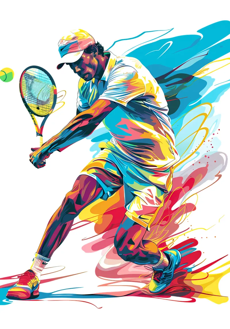 Dynamic Tennis Player in Action Trending Now canvas by Urban Life