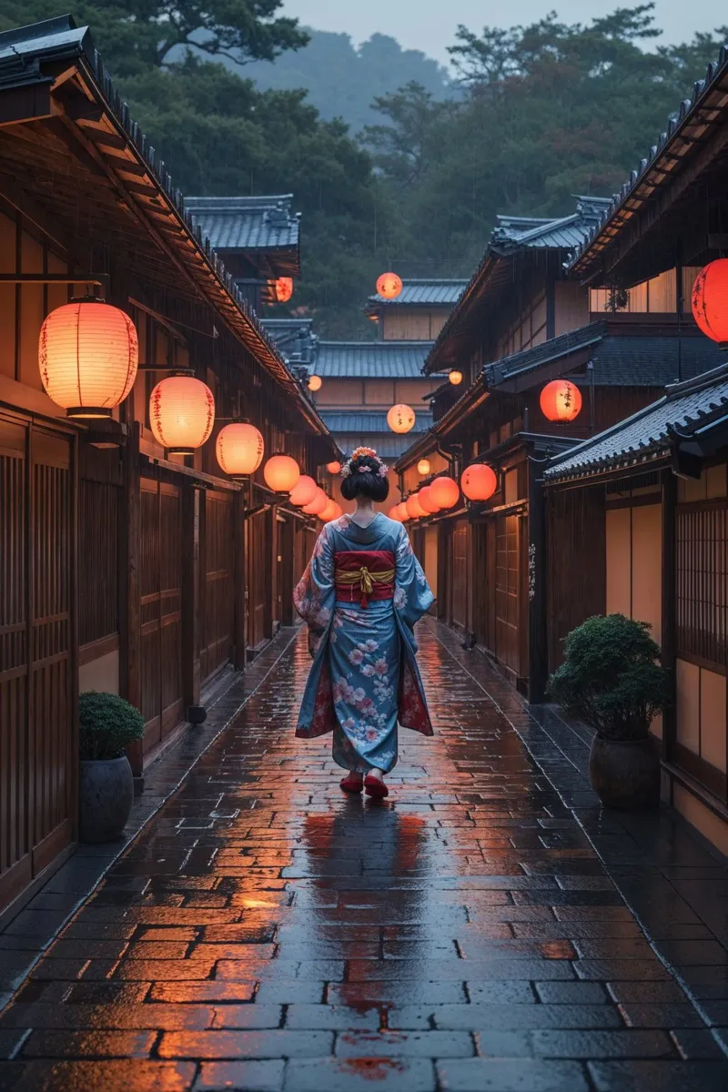 Golden Glow in Kyoto’s Gion carta hahnemühle da AlbertKlee