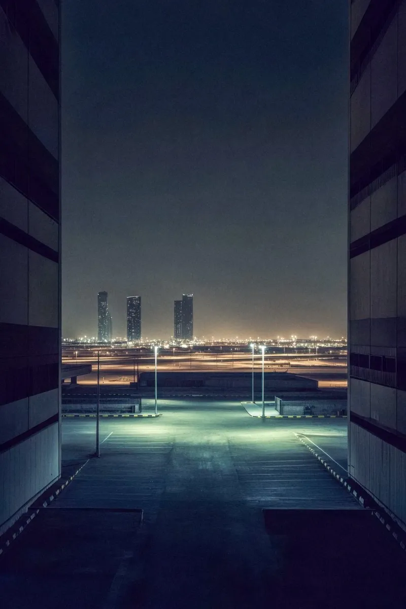 Dubai: stedelijke horizonten bij schemering canvas met Baklijst van By Night