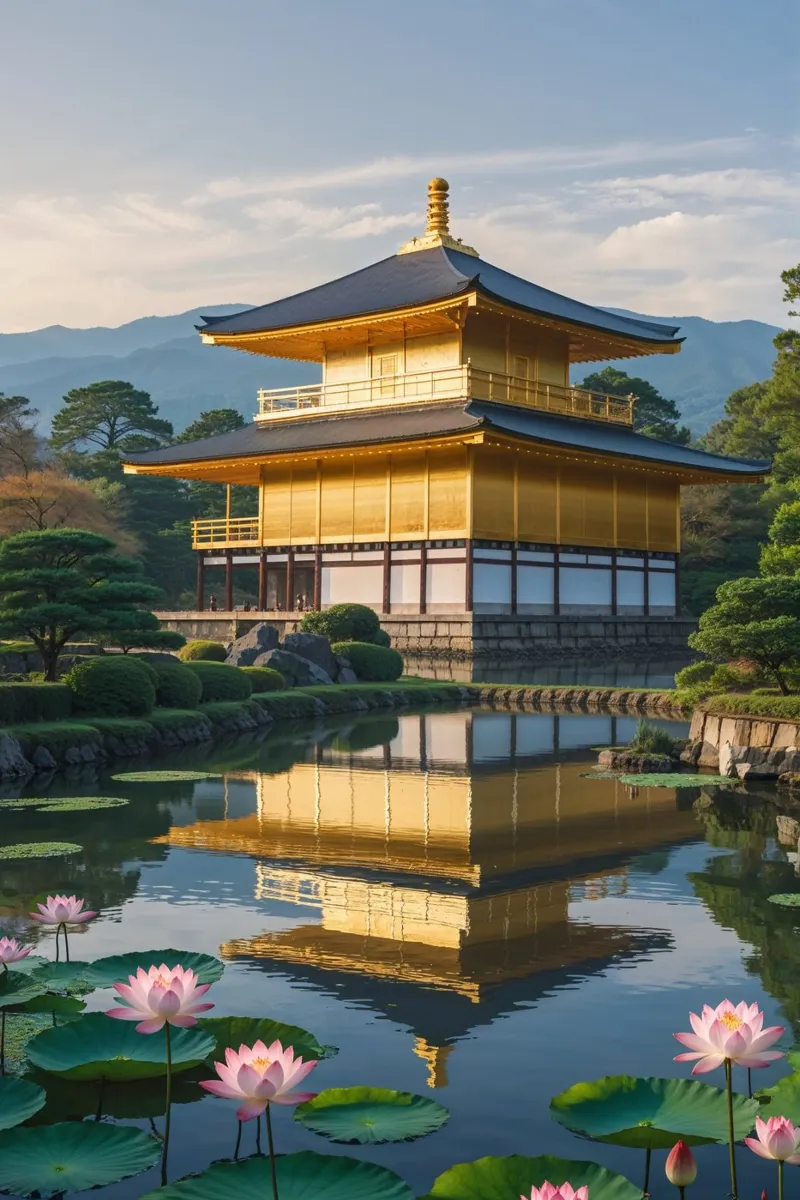 Kinkaku-ji Glowing in the Afternoon Sun poster con telaio in alluminio da AlbertKlee
