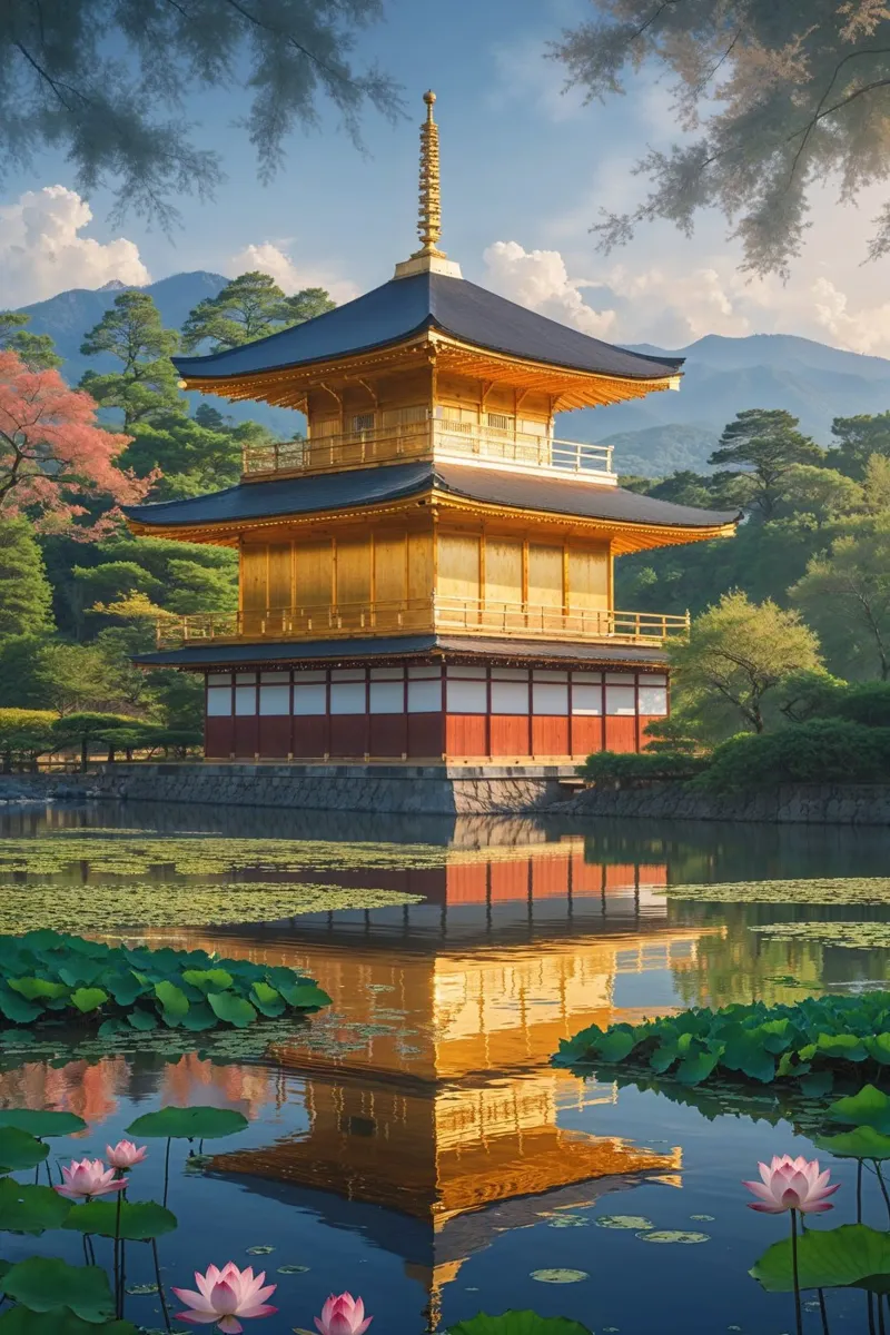The Majestic Beauty of Kinkaku-ji in Kyoto acrylic glass by AlbertKlee