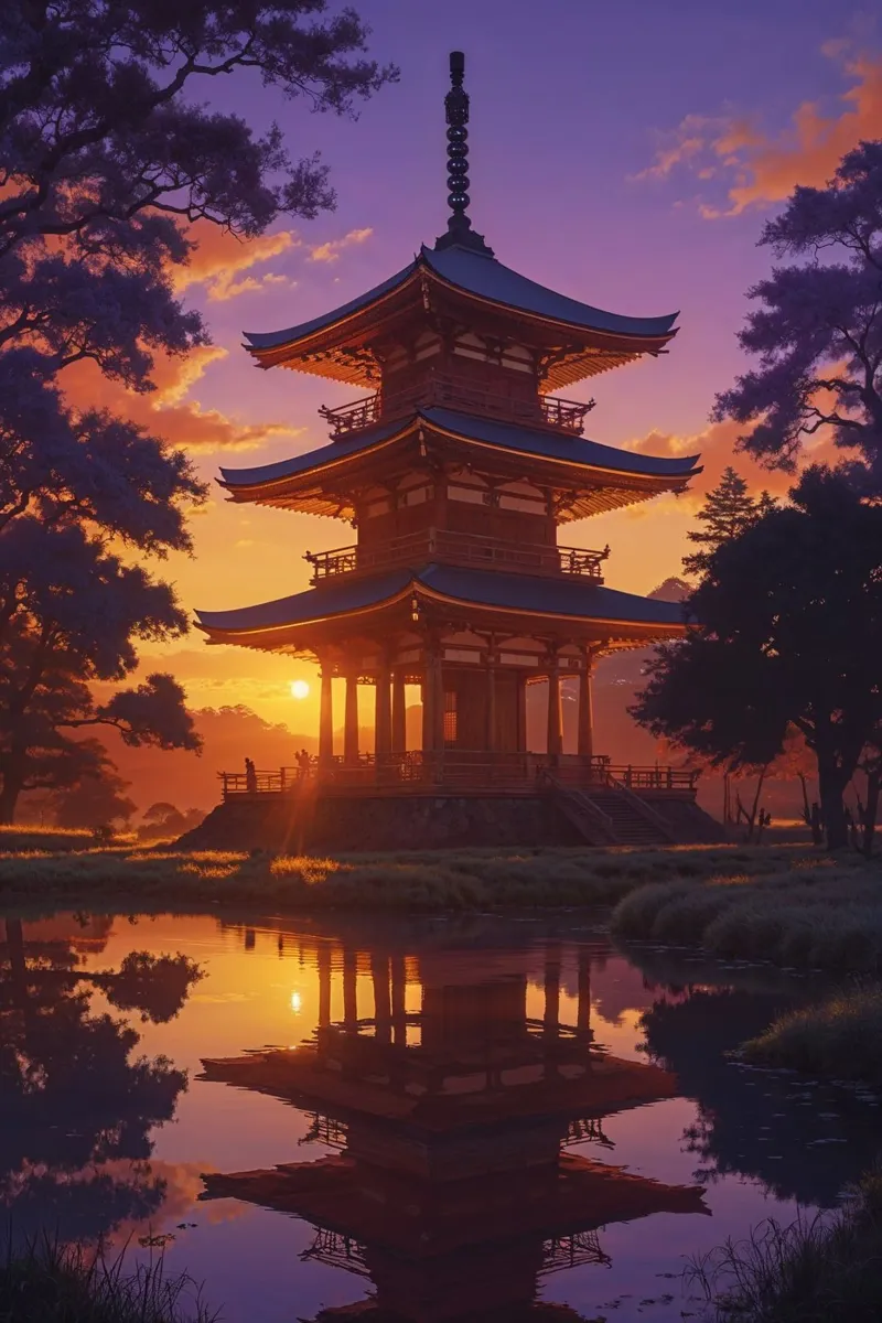 Tranquil Reflections of Toji Temple plexiglass da AlbertKlee