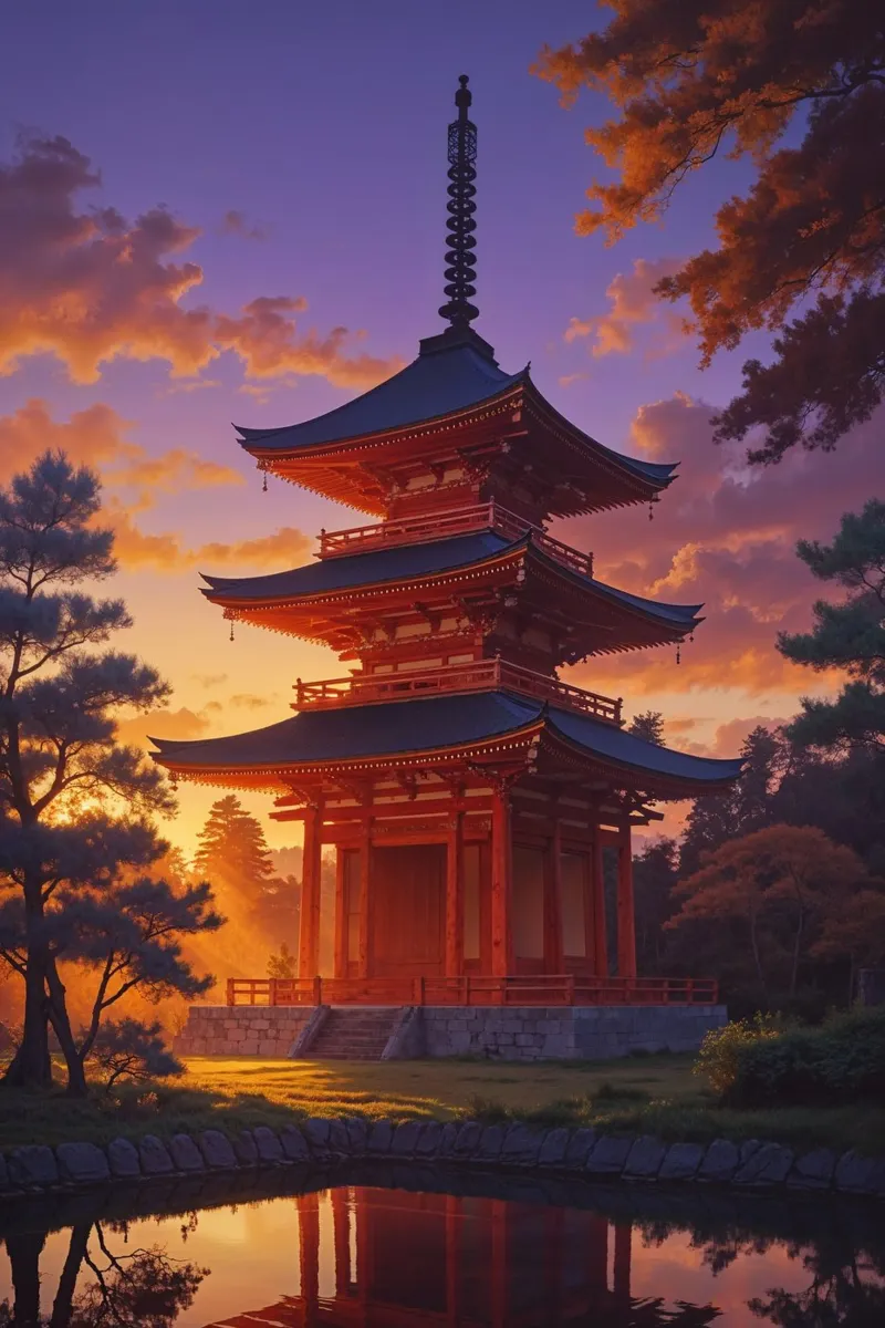 Ethereal Toji Temple at Dusk plexiglass da AlbertKlee
