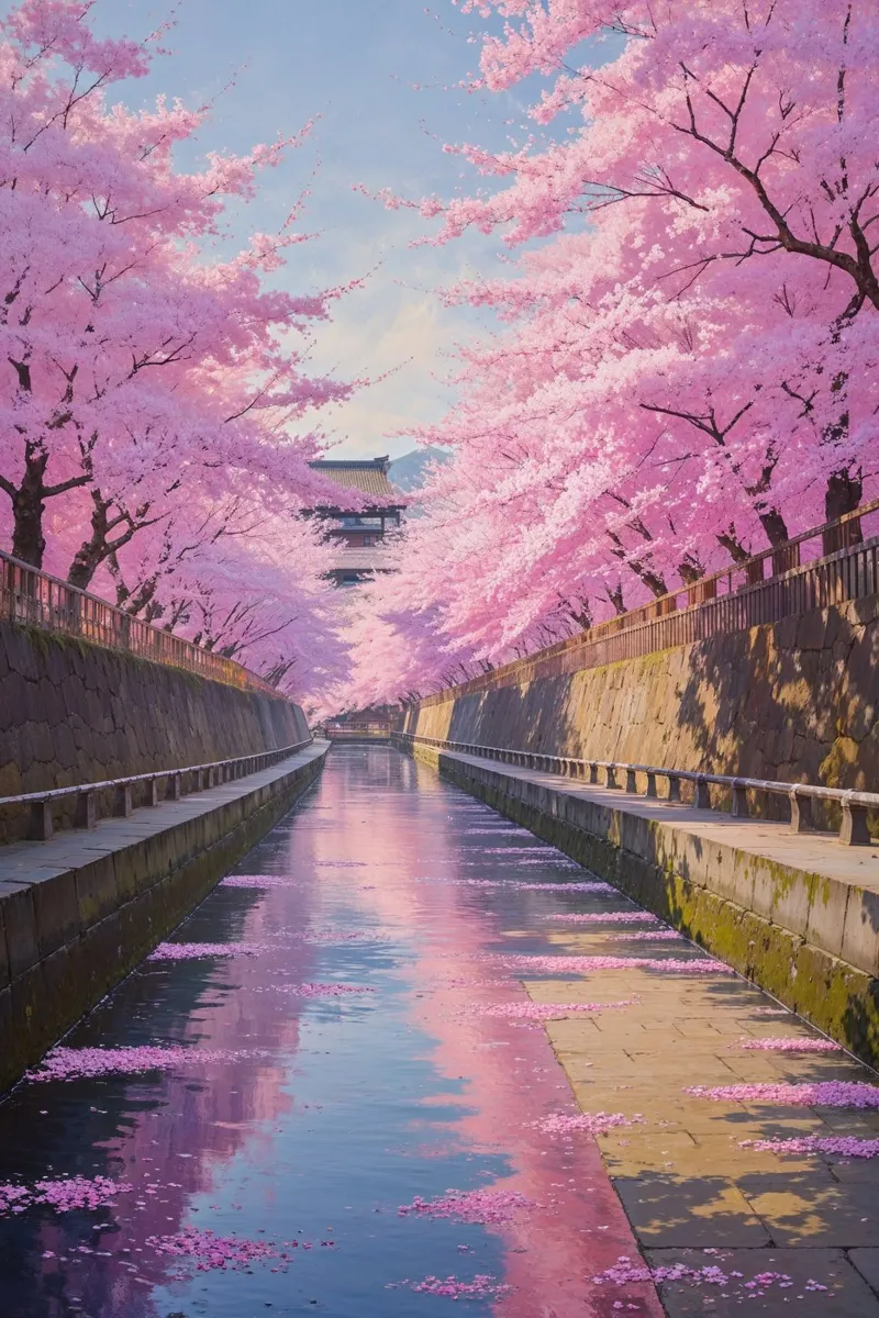Blossoms and Reflections Along Philosopher’s Walk tela da AlbertKlee