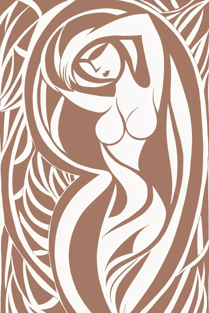 Auf der Wiese habe ich gelegen | Mocha Mousse Linocut Hahnemühle von Autofocus