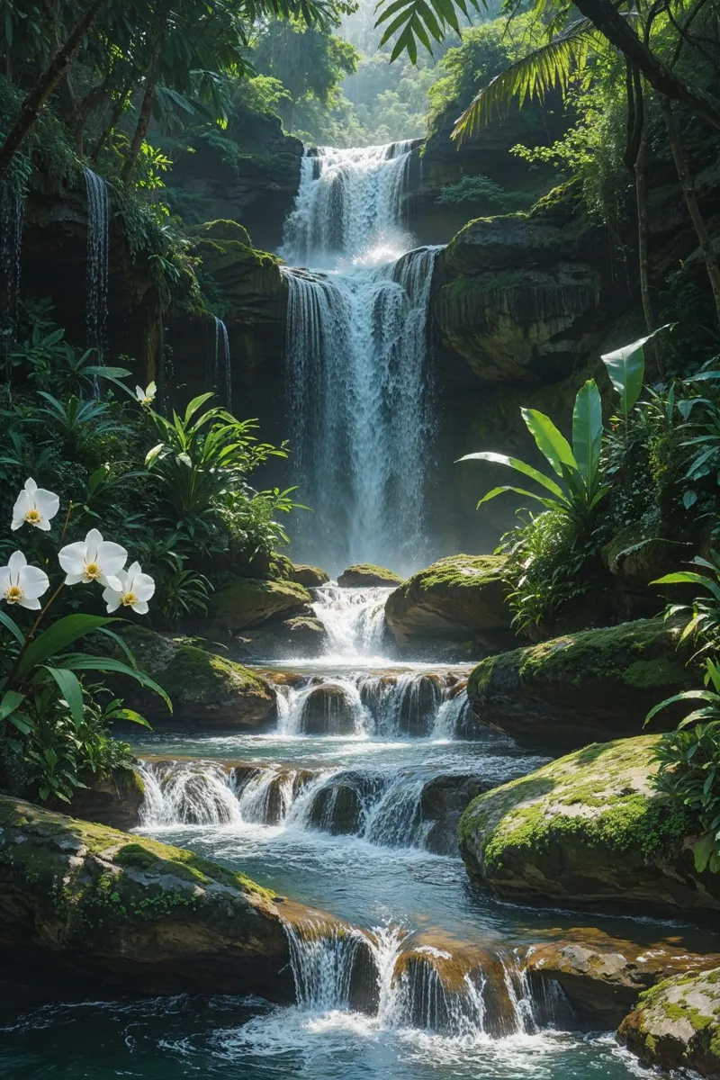 Hidden Tropical Falls in Bali’s Wilderness hahnemühle by AlbertKlee