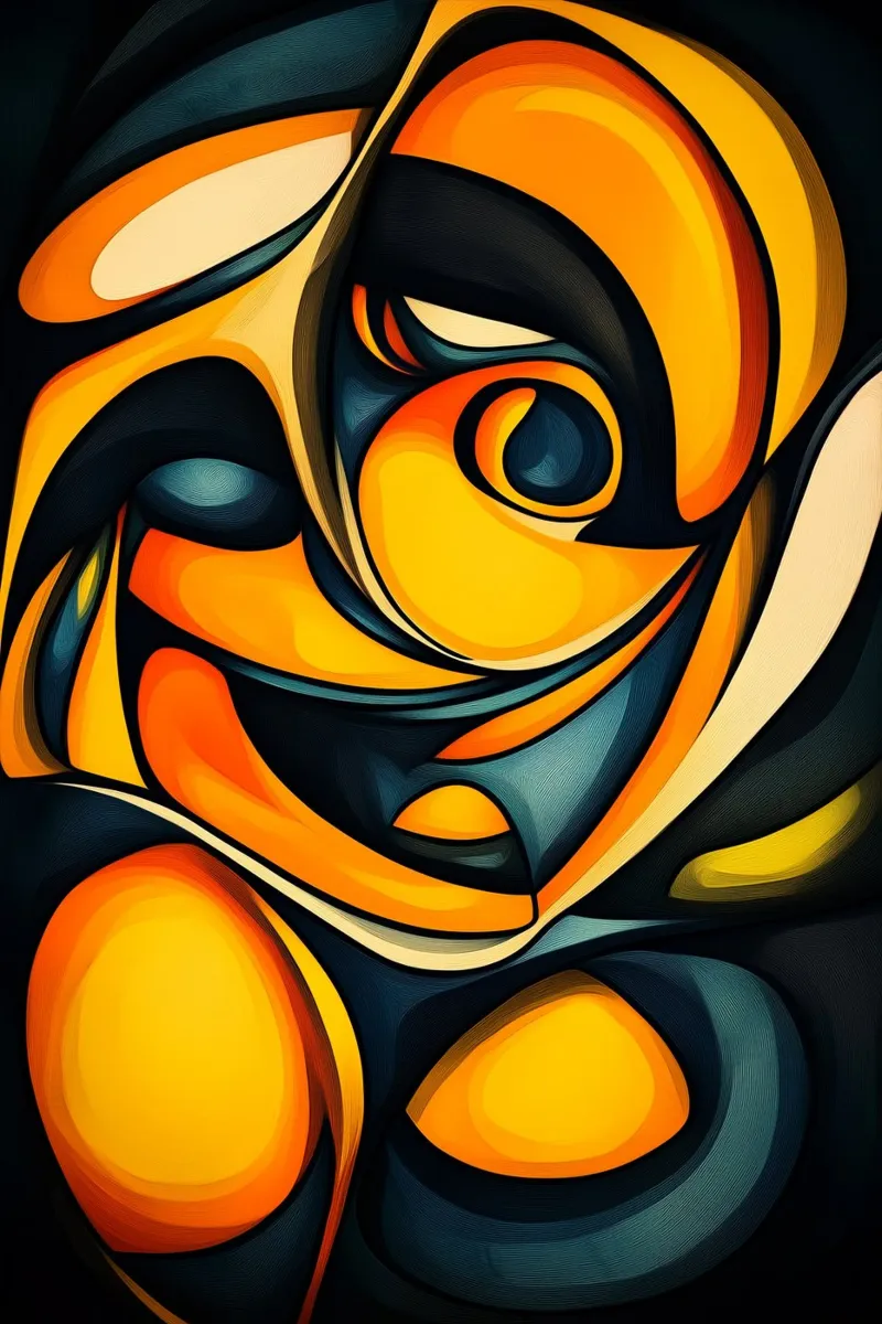 Golden spiral - flowing shapes in harmony canvas with Floater frame by melipo-art