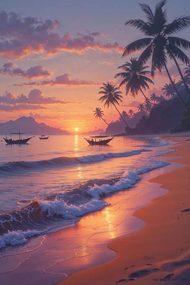 Idyllic Evening on Bali’s Shores carta hahnemühle da AlbertKlee