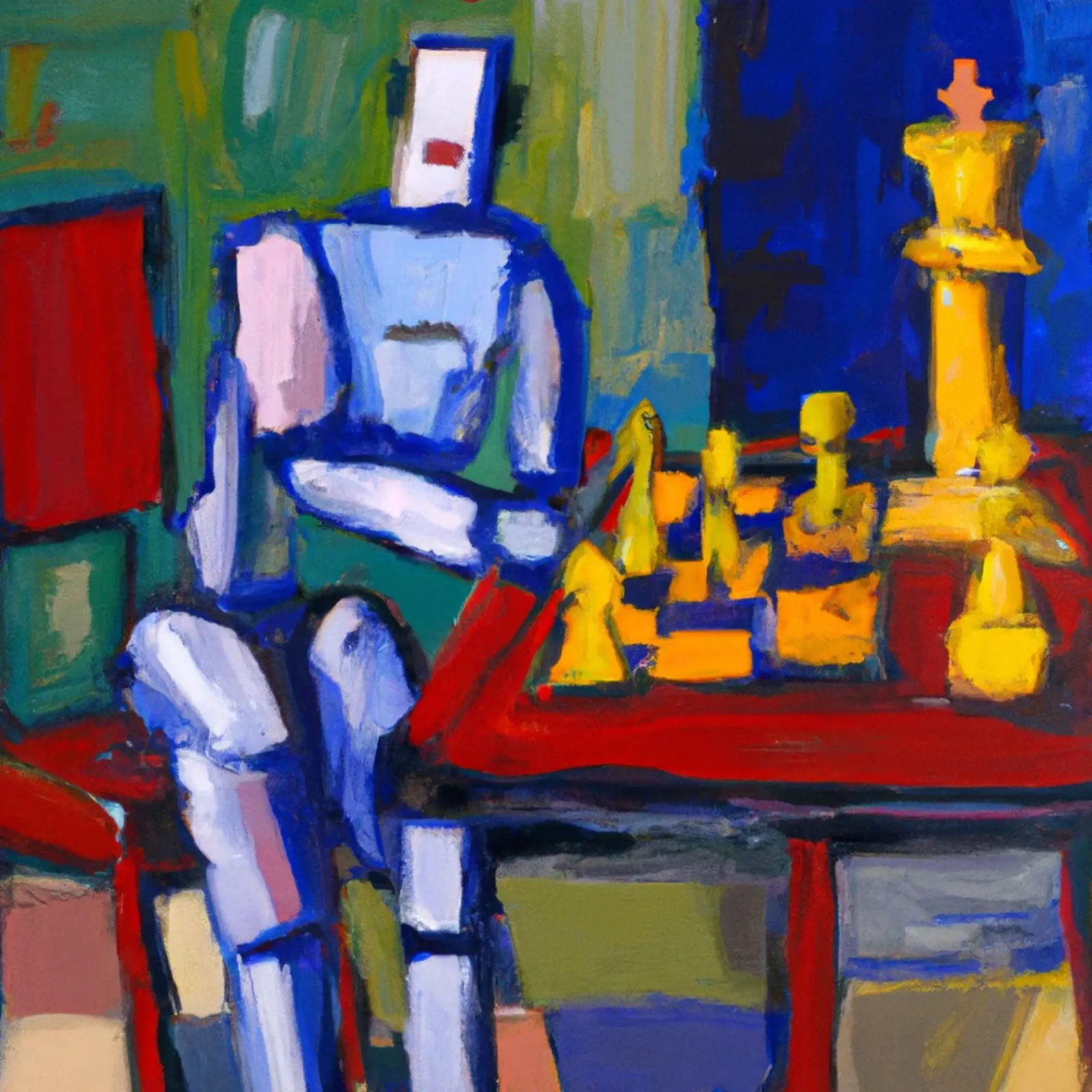Robot playing Chess on a Sunday Afternoon_BTC tela da Crypto_Jungle