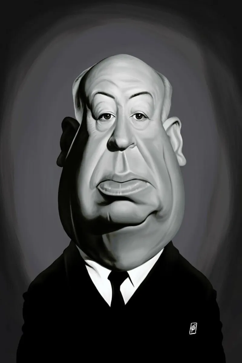 Alfred Hitchcock backlit film by Rob Art | Illustration
