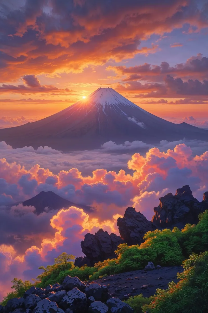 Golden Clouds Over Mount Batur’s Summit carta hahnemühle da AlbertKlee