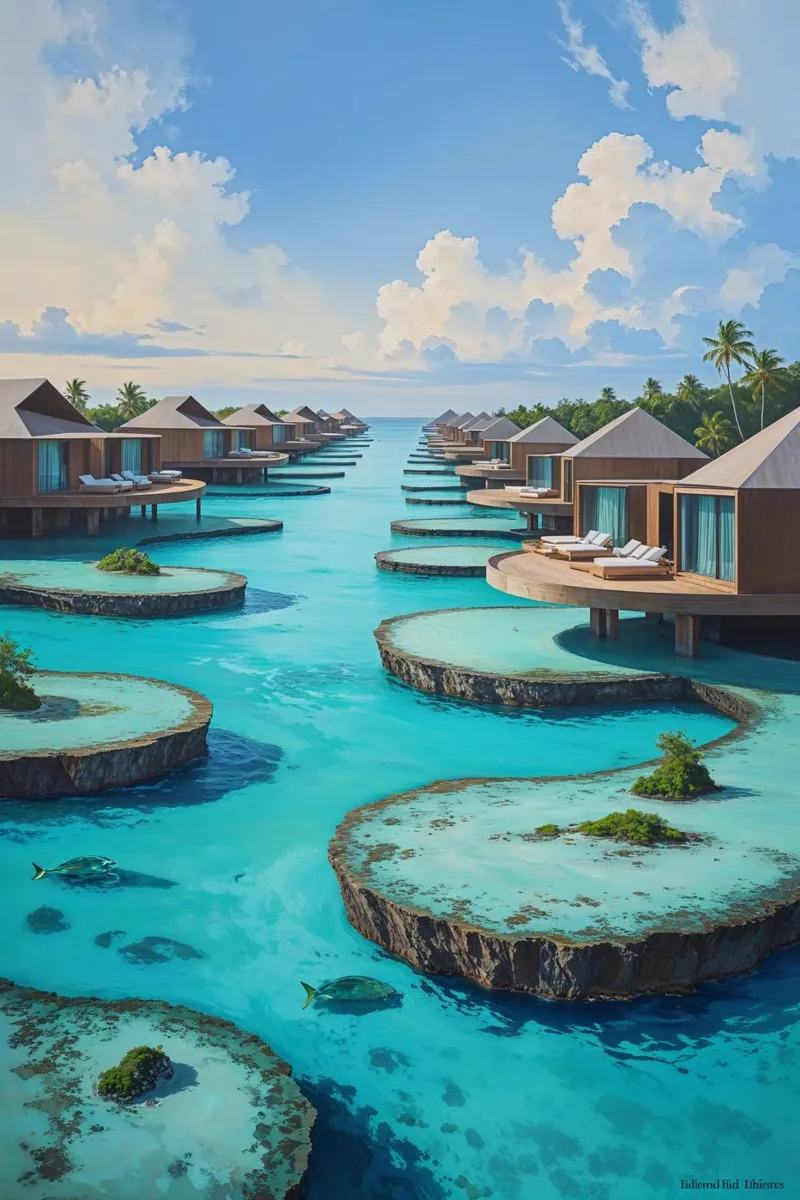 Tropical Overwater Paradise in Bali poster con telaio in plastica da AlbertKlee