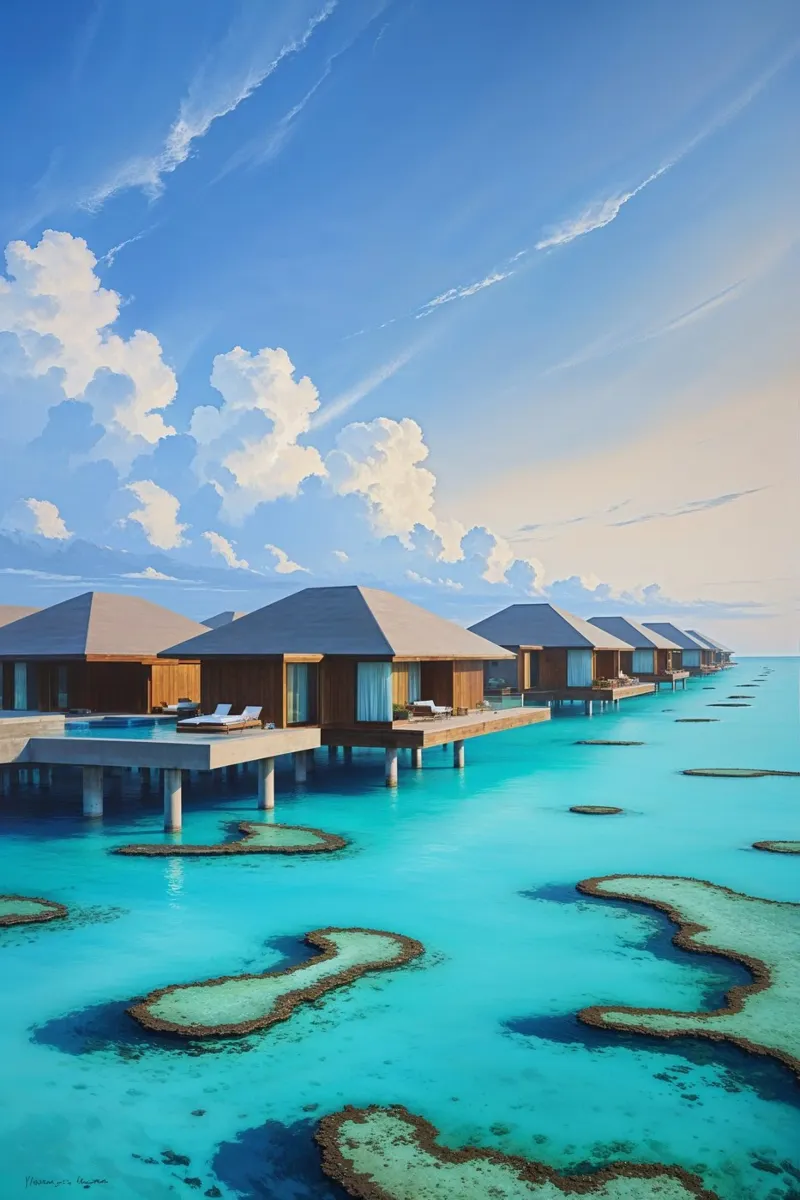 Sun-Kissed Overwater Villas in Bali carta hahnemühle da AlbertKlee