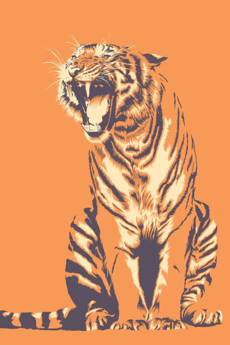 TIGER poster met aluminium frame van Cranio Dsgn