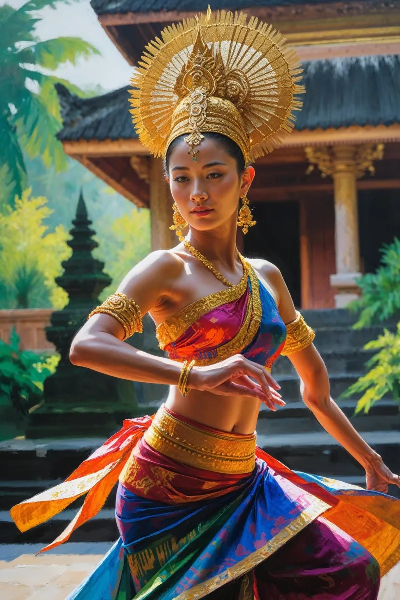 The Art of Balinese Dance tela con Cornice a cassetta da AlbertKlee
