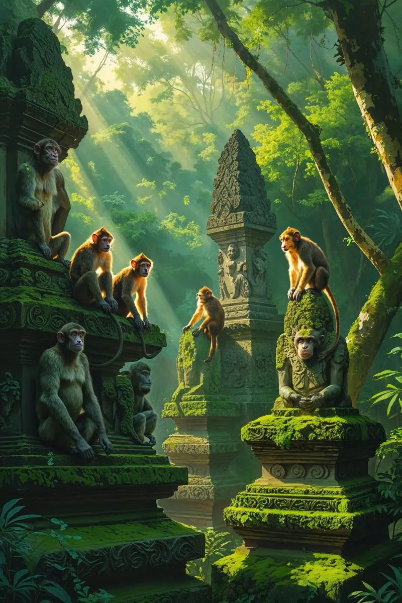 Mystical Primate Kingdom of Bali carta hahnemühle da AlbertKlee