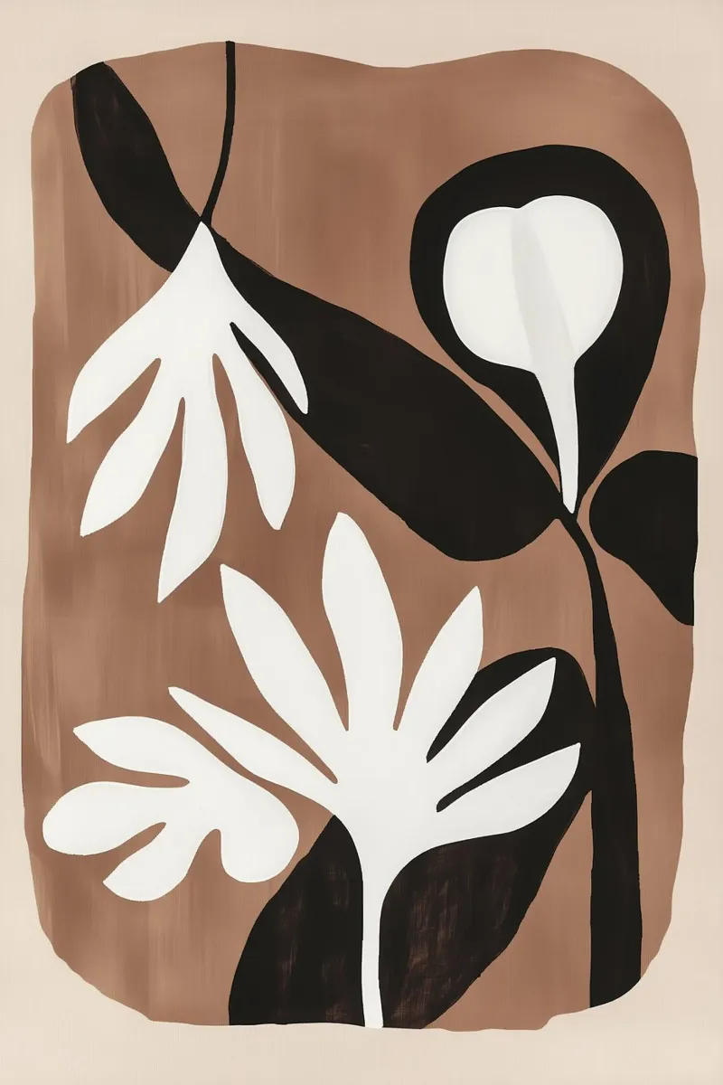 Botanical fantasy in boho style Mocha Mousse canvas by Autofocus