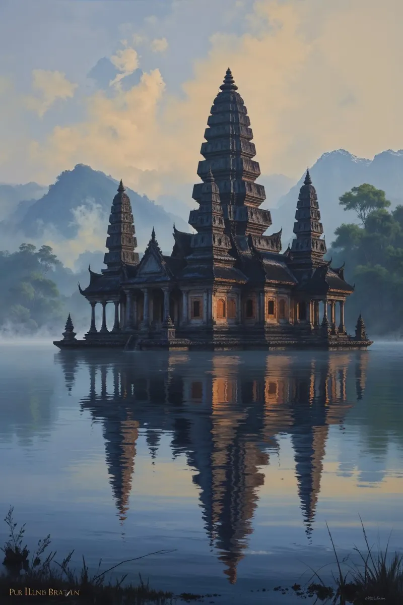 Sacred Waters of Ulun Danu Beratan carta hahnemühle da AlbertKlee