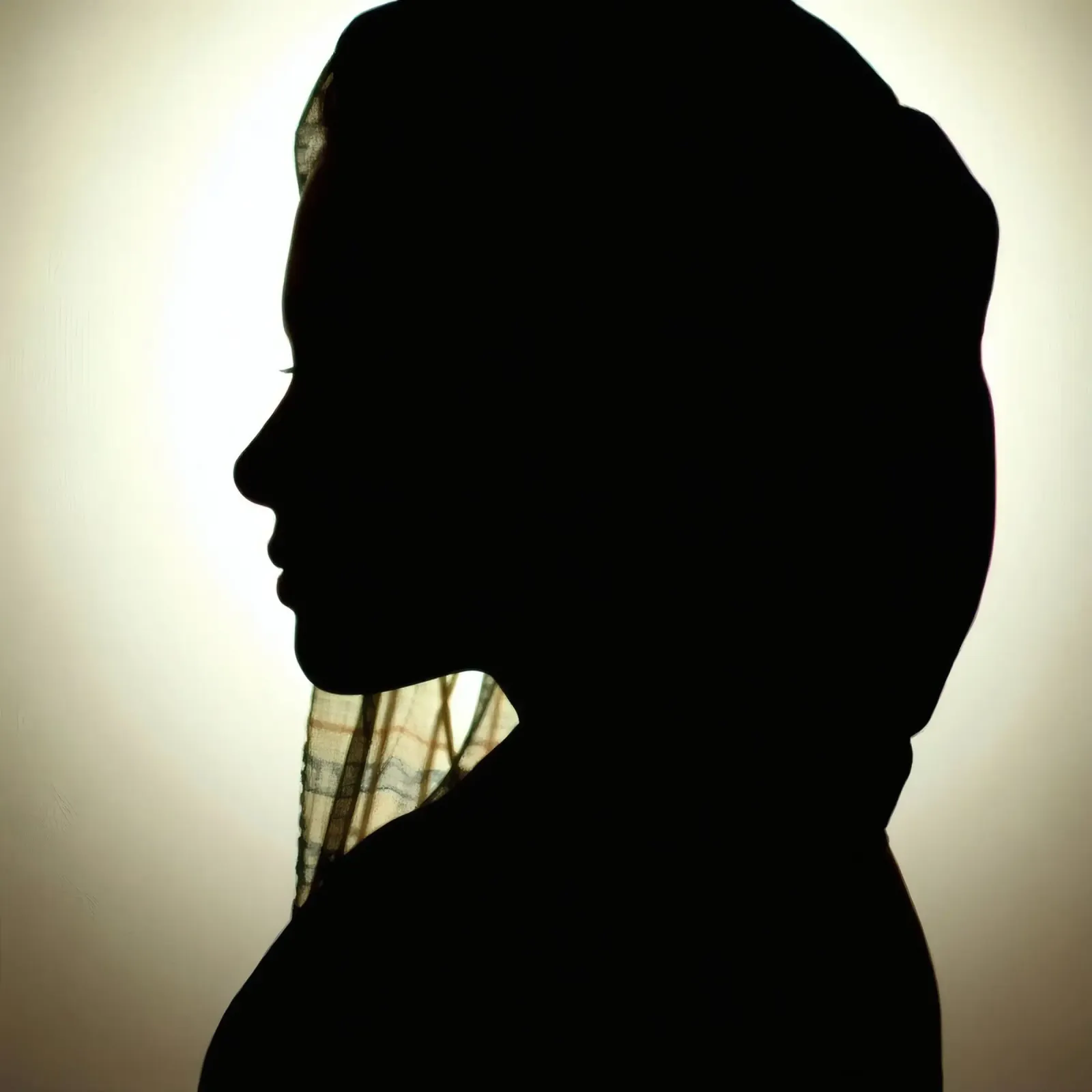 Silhouette einer Frau mit Kopftuch Hahnemühle von DesignDoodle