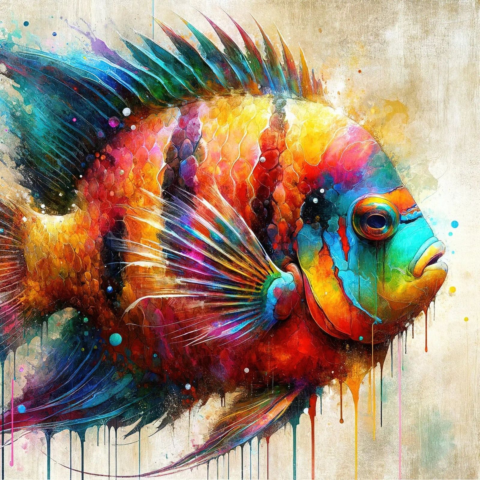 Aquarell Fisch Poster von Chromatic Fusion Studio