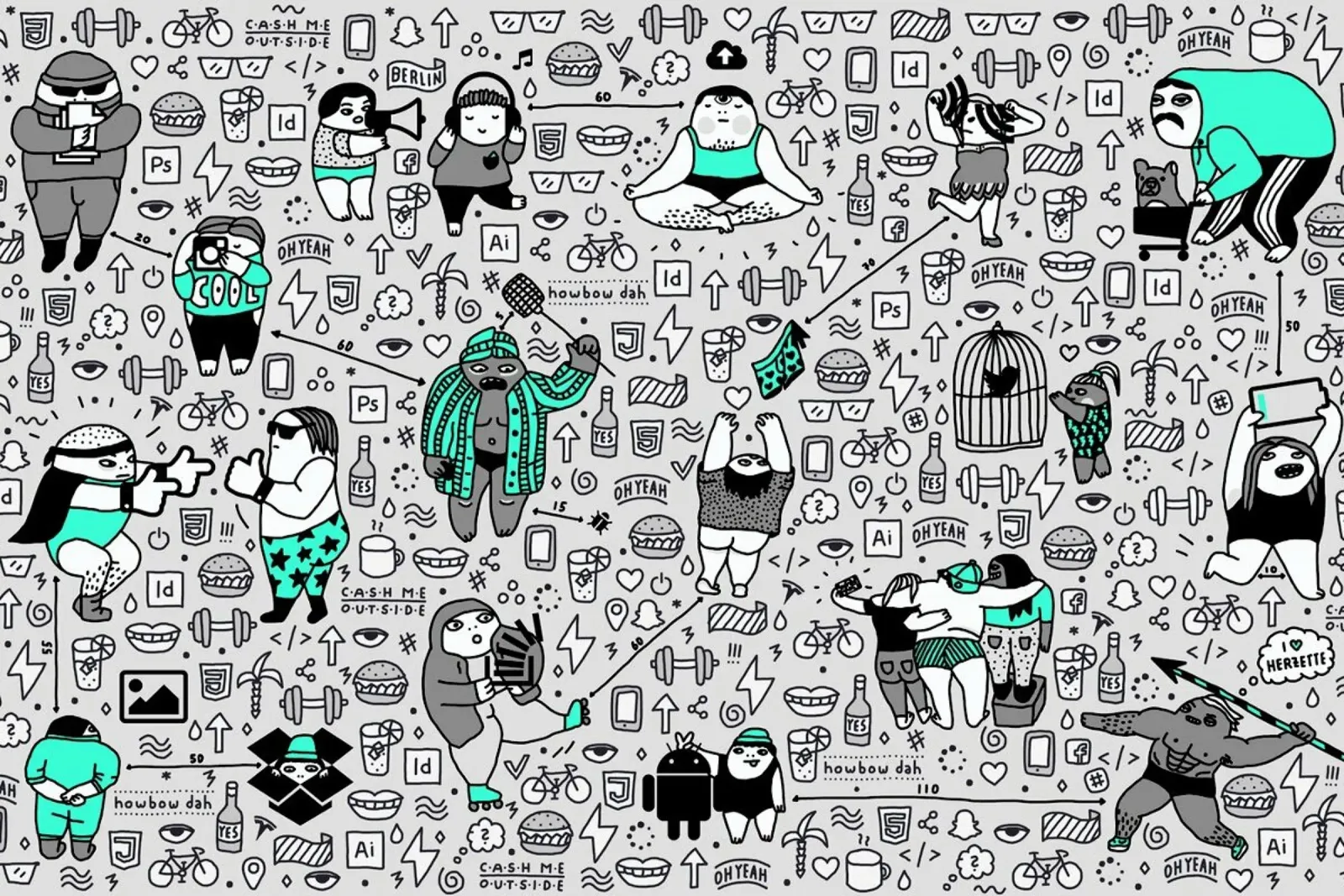 Kool Kids Pattern pellicola backlit da Herzette
