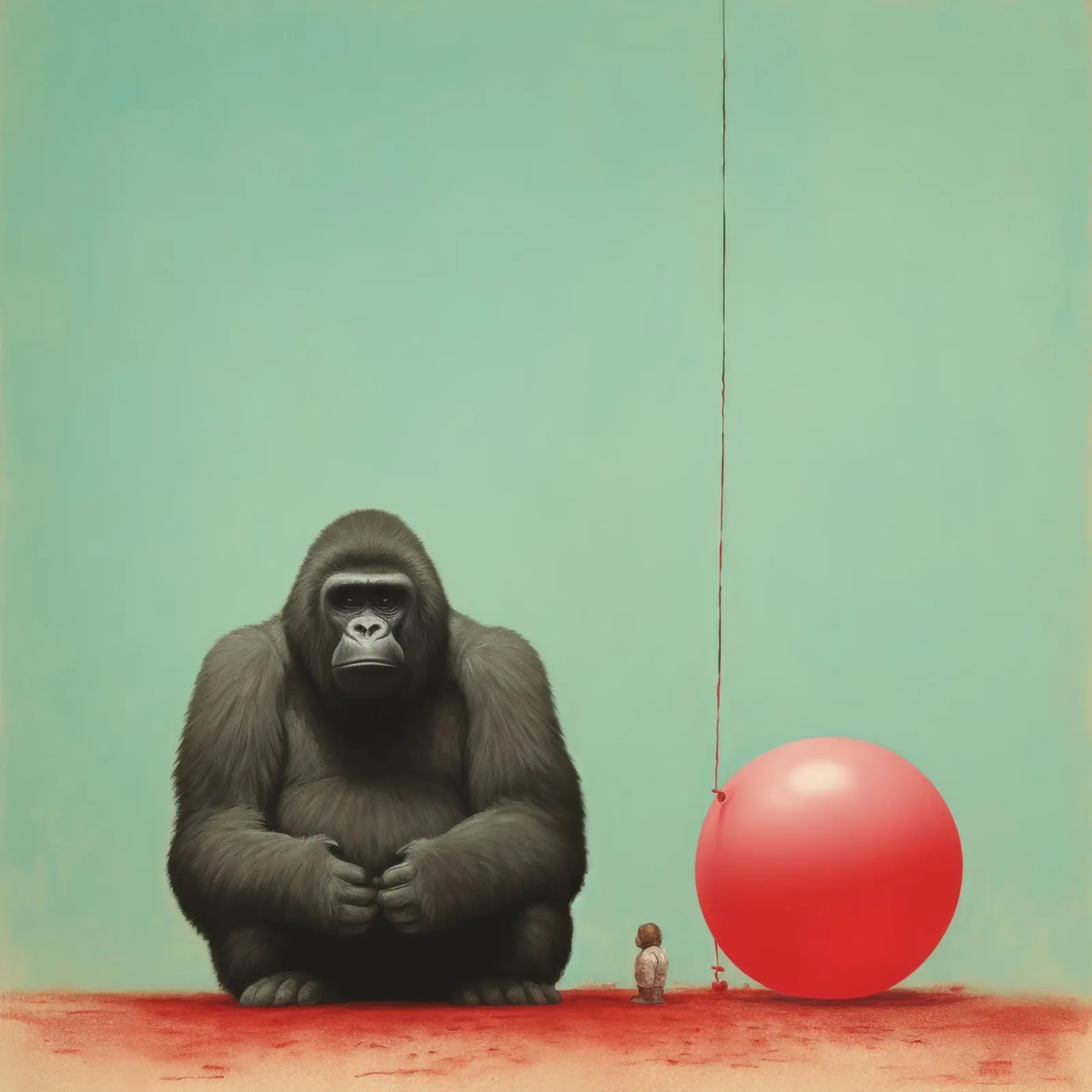 Gorilla minimo 3 pellicola backlit da Minimal Animal Art