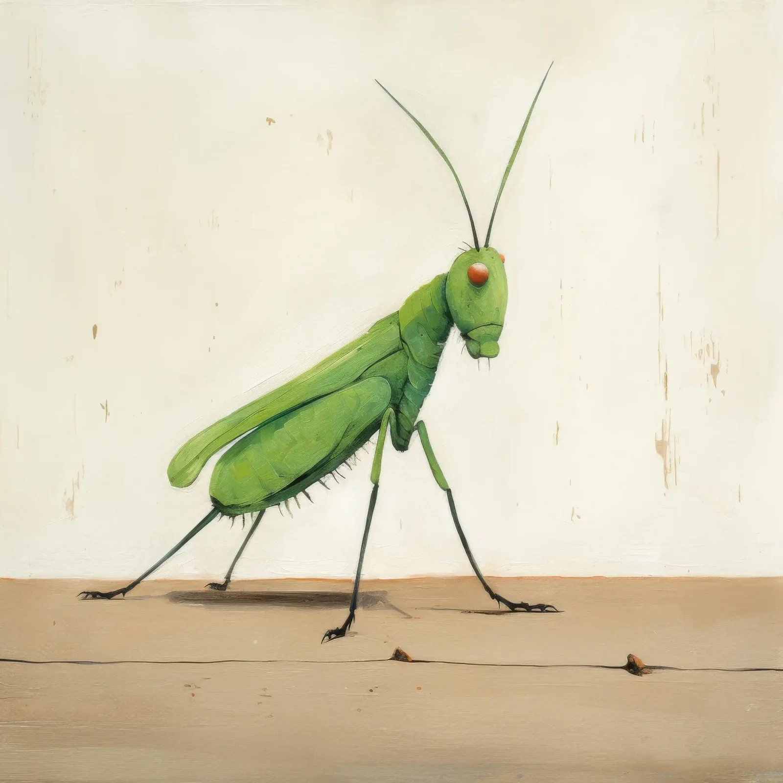 Minimal Grasshopper 4 Leinwand von Minimal Animal Art