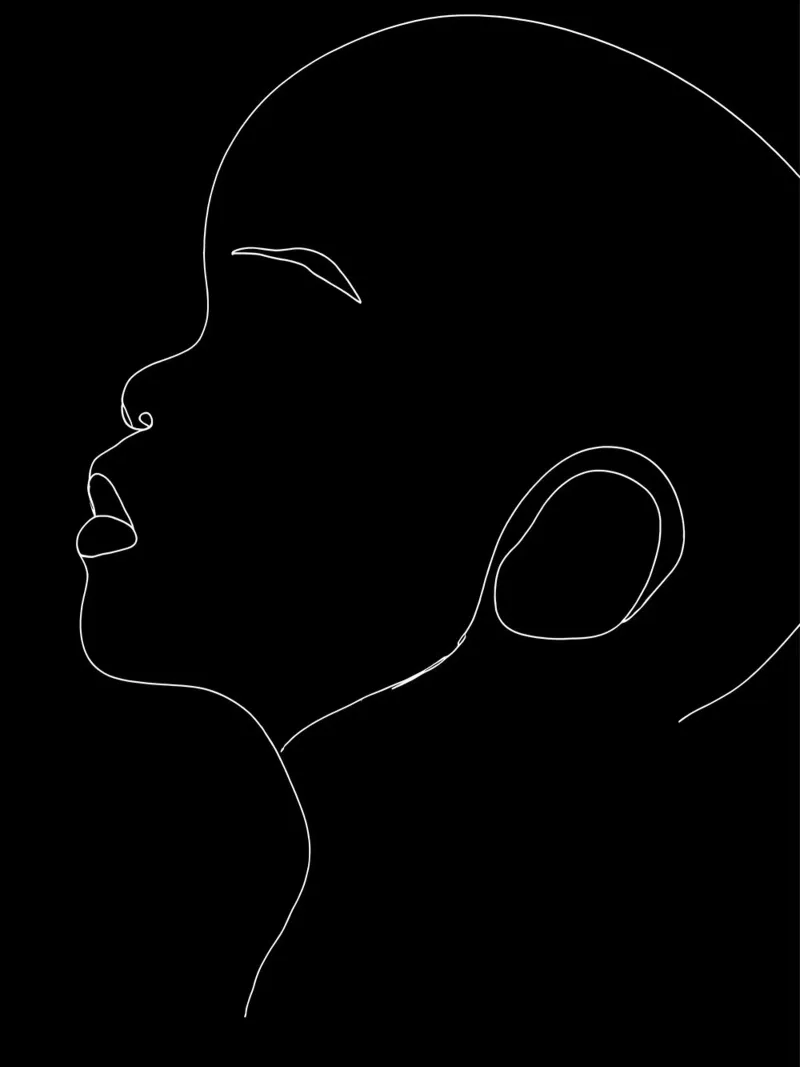 Minimalist Line Drawing of a Child | Modern Abstract Art canvas by Viv Line Art