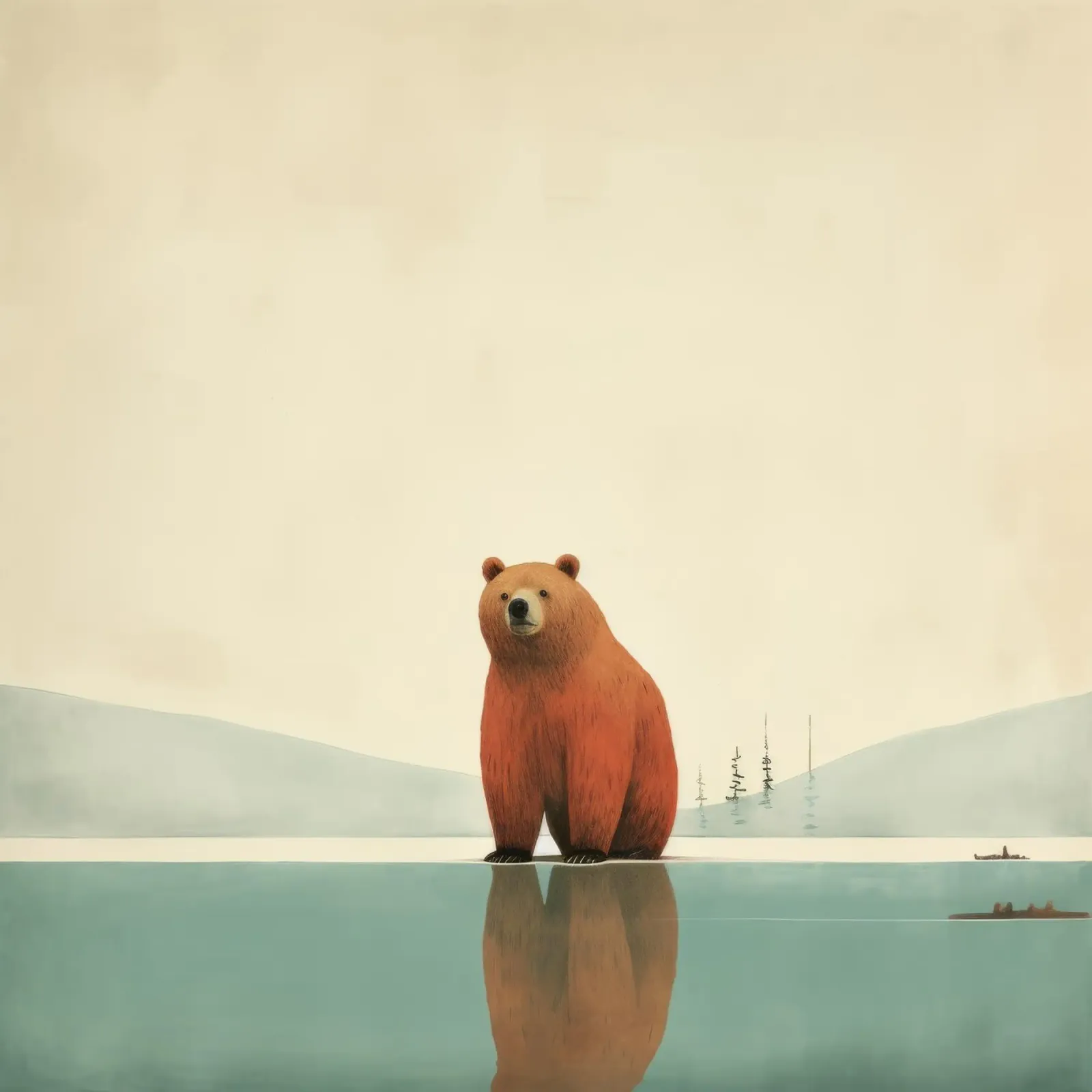Orso Grizzly minimo 2 plexiglass da Minimal Animal Art