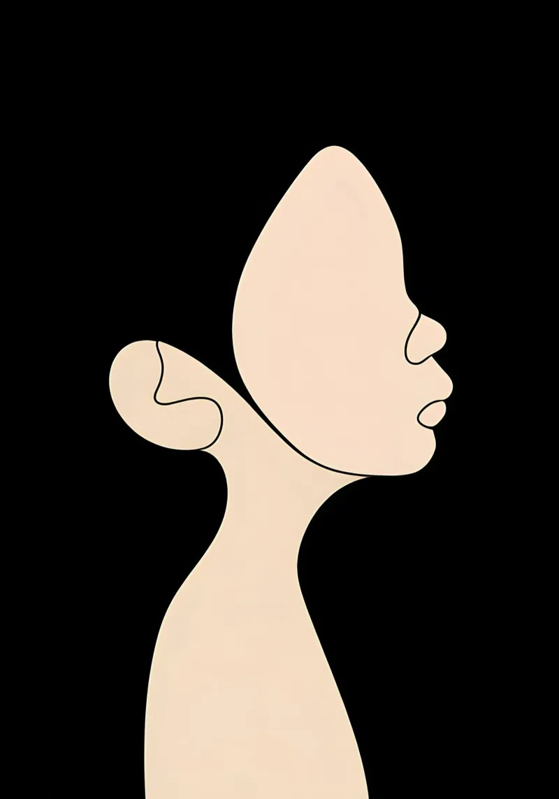 Minimalist Line Drawing of a Child | Modern Abstract Art canvas by Viv Line Art