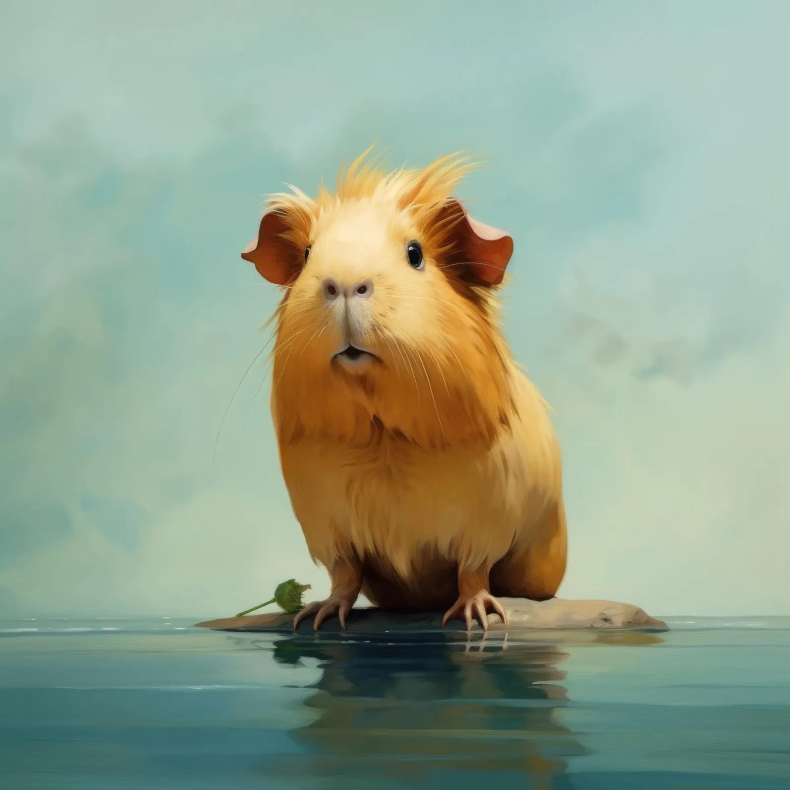 Cochon d'Inde minimal 1 hahnemühle de Minimal Animal Art