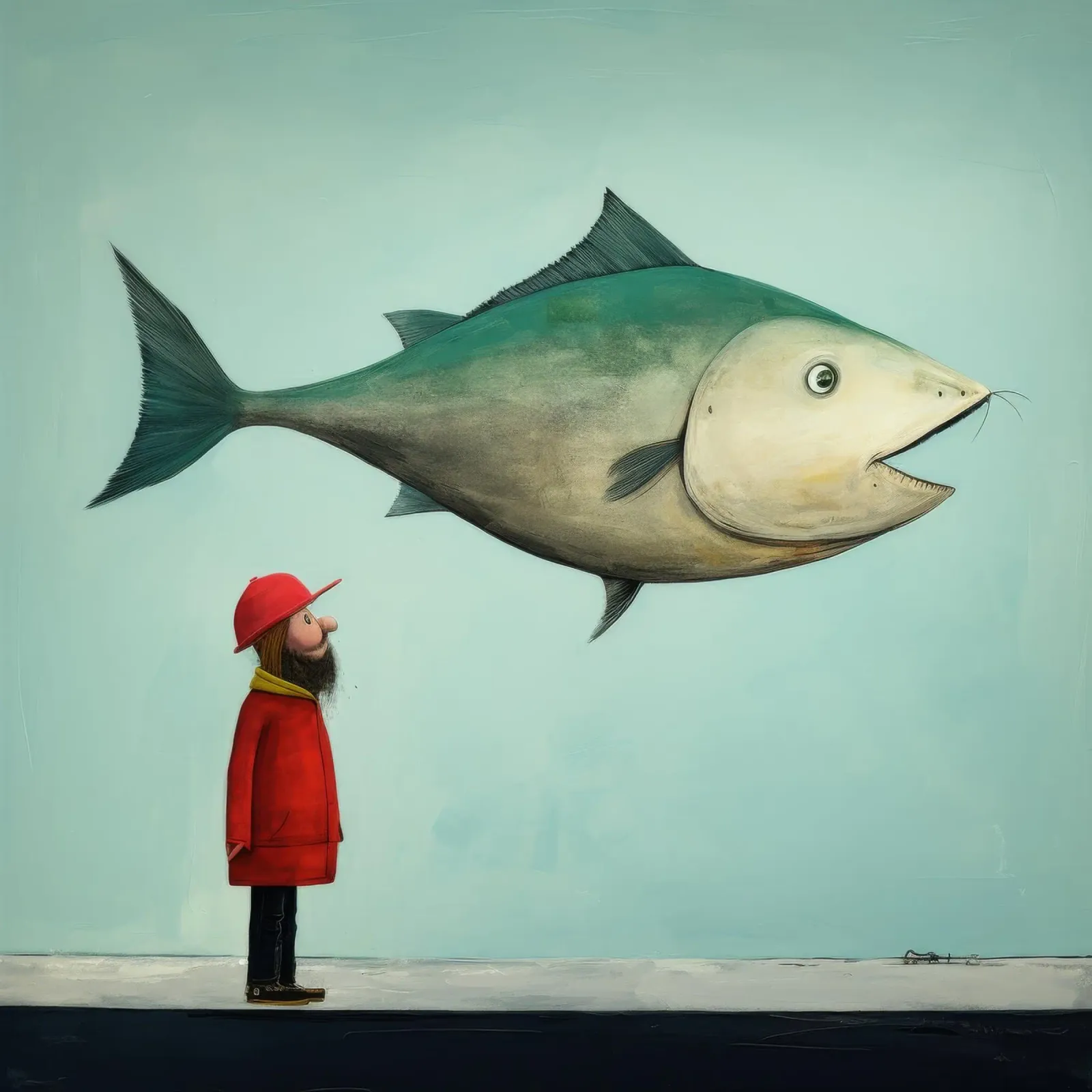 Minimal Haddock 3 canvas by Minimal Animal Art