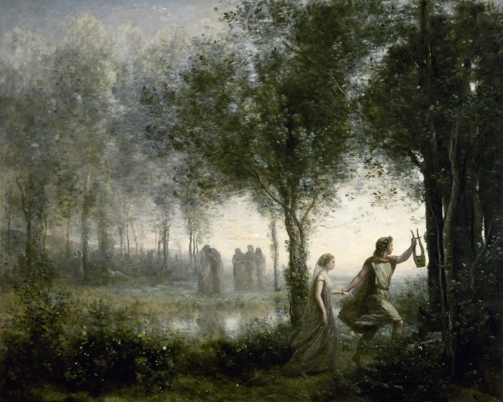 Orfeo che conduce Euridice dagli Inferi pellicola backlit da Timeless Artworks
