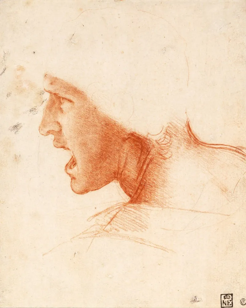 Study of a Warrior's Head for the Battle of Anghiari canvas with Floater frame by Timeless Artworks