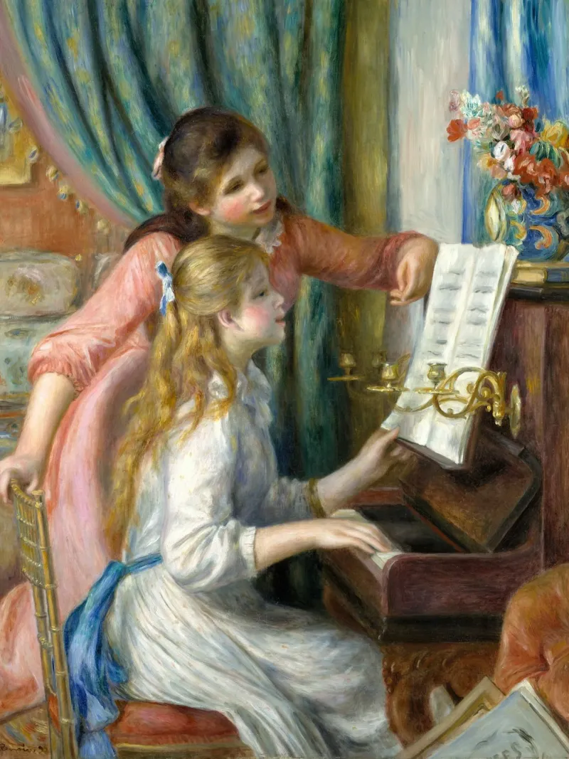 Pierre-Auguste Renoir - Due ragazze al pianoforte pellicola backlit da Timeless Artworks