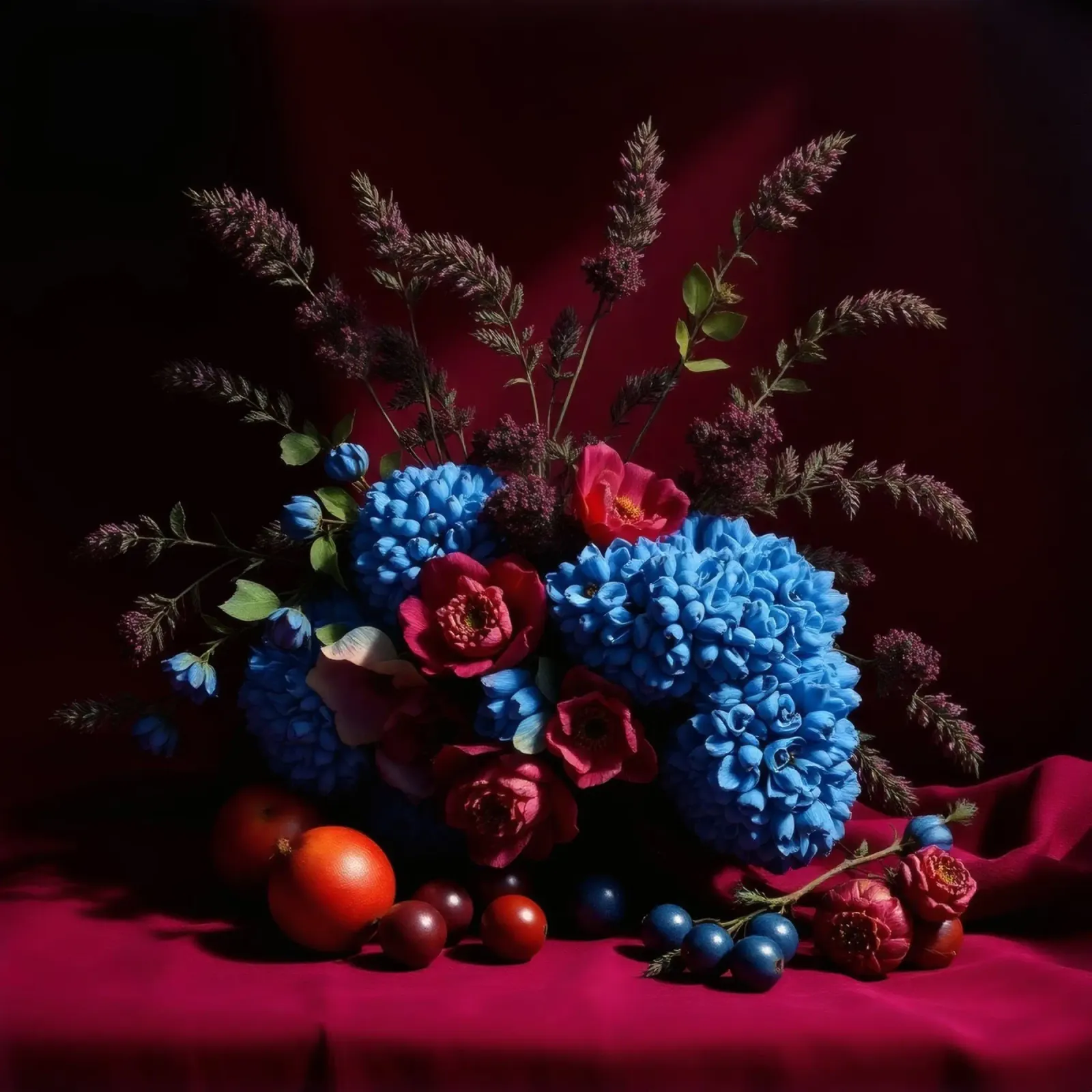 Vibrante composizione floreale con frutta colorata in pellicola backlit da DesignDoodle