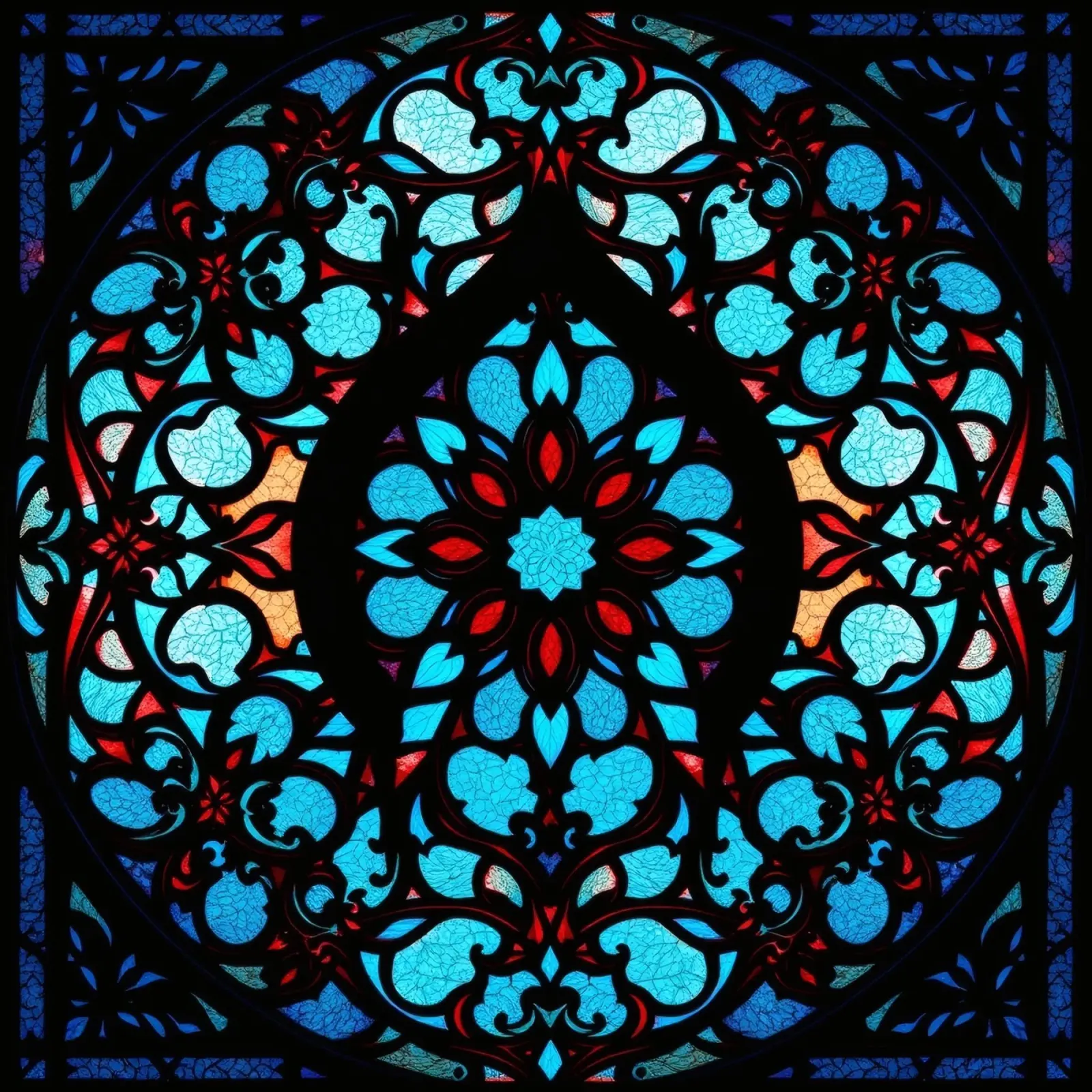 Opere d'arte in vetro colorato con intricati motivi floreali. pellicola backlit da DesignDoodle