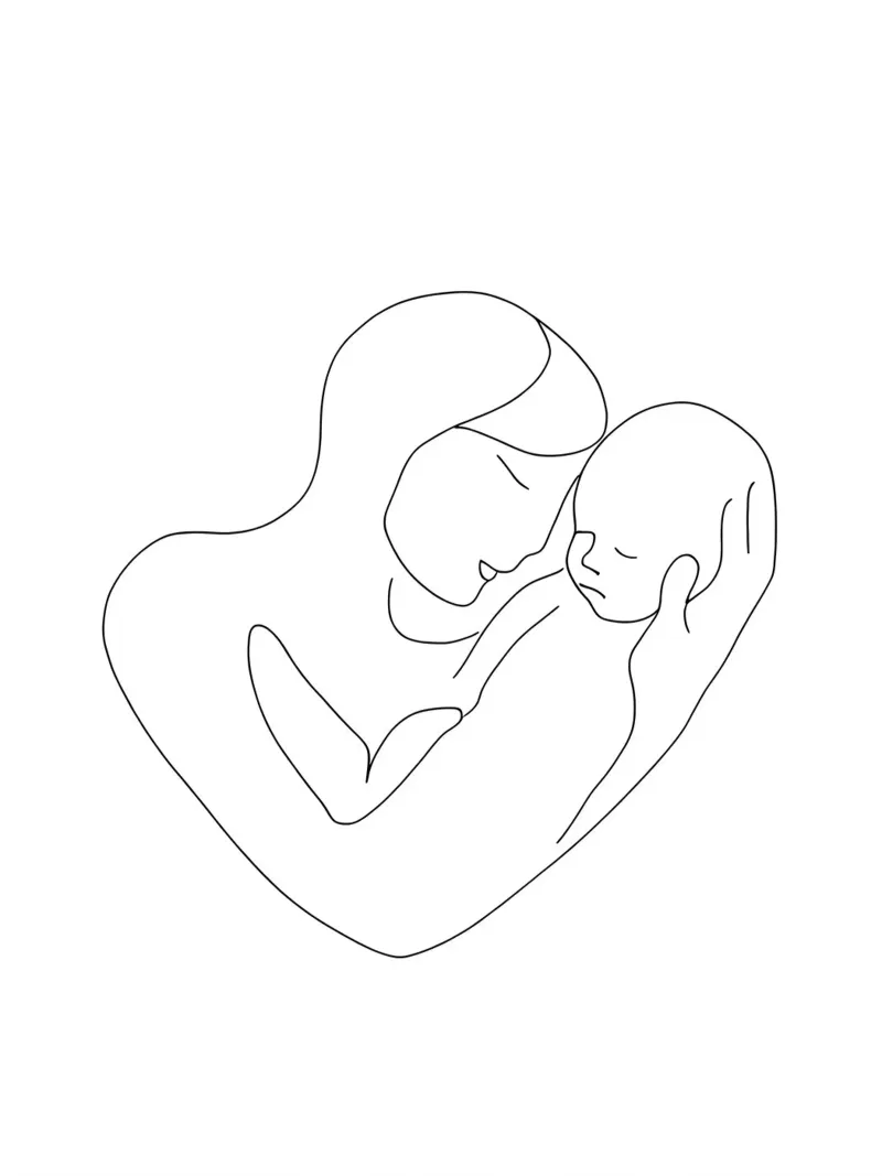 Minimalist Line Drawing of a Woman's Face | Modern Abstract canvas by Viv Line Art