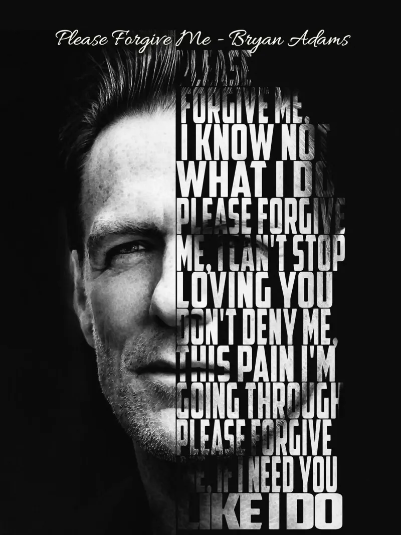 Please Forgive Me Text art canvas with Floater frame by Gunawan Rb