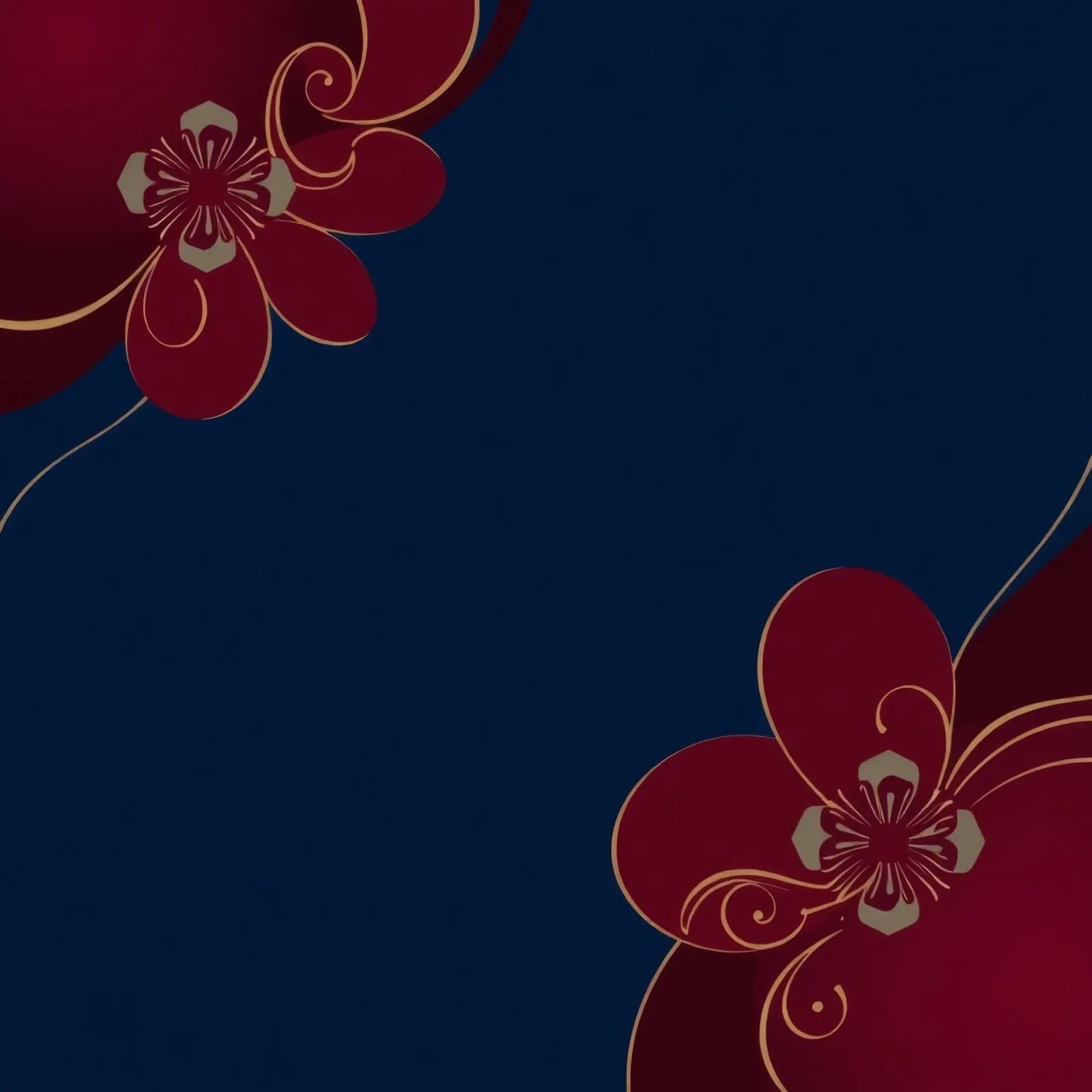 Elegant floral design featuring intricate patterns deep blue hahnemühle by DesignDoodle