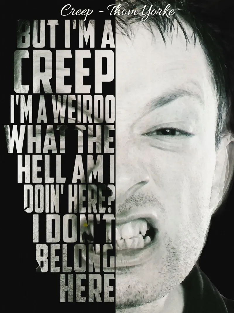 Creep Text art canvas with Floater frame by Gunawan Rb
