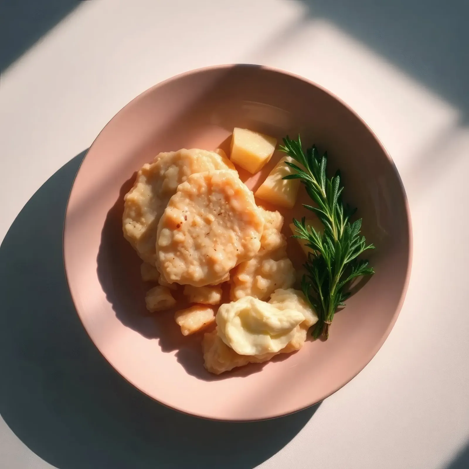 Deliziosi ravioli serviti in una ciotola con erbe fresche pellicola backlit da DesignDoodle