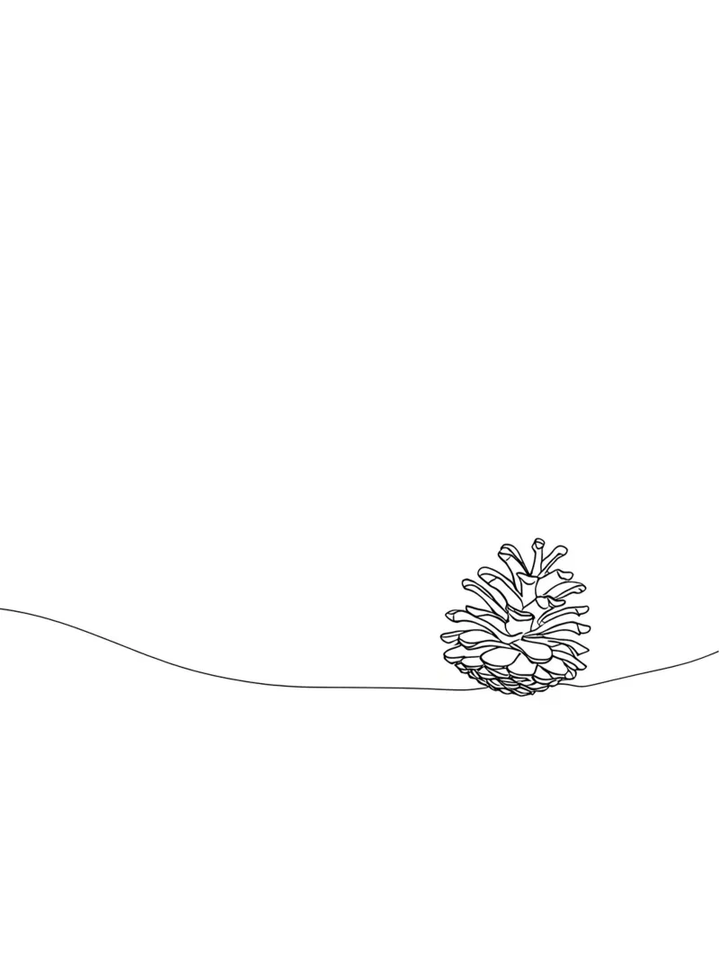 Minimalist Line Drawing of a Pine Cone | Modern Abstract Art canvas by Viv Line Art