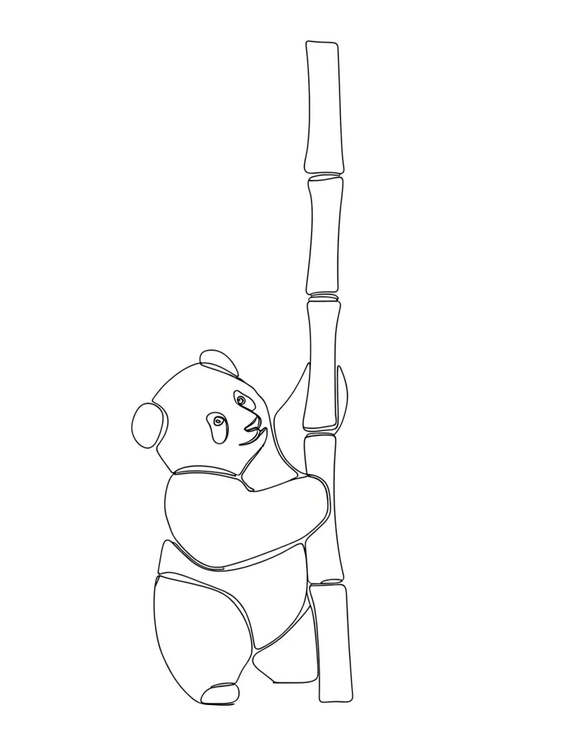 Minimalist Line Drawing of a Panda | Modern Abstract Art hahnemühle by Viv Line Art